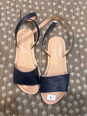 Girls Crewcuts navy strap sandals